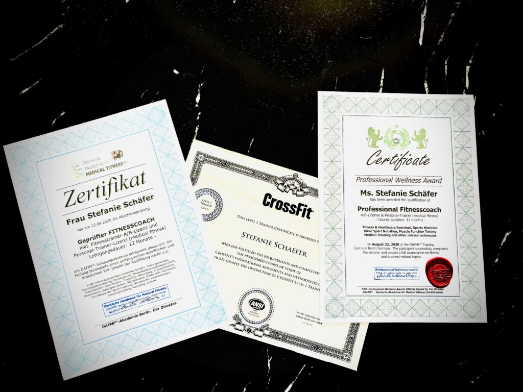 Zertifikate, Personal Training, Crossfit